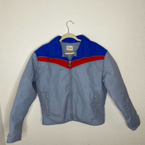 Vintage Jackets & Blazers - Roffee Vintage Blue Ski Jacket Unisex size Large Holiday Christmas Coat